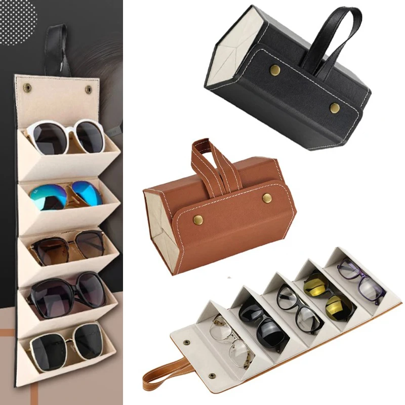 élite Faringe prefacio Organizador portátil de gafas de sol, estuche de cuero PU plegable de viaje  con 2/3/4/5/6 ranuras para almacenamiento de gafas|Cajas y recipientes de  almacenamiento| - AliExpress