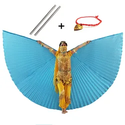 Gold Belly Dance Isis Wings - Elegant Bollywood Egyptian Costume Accessory - S (Child 105-129cm) (Ocean Blue -Not Open)