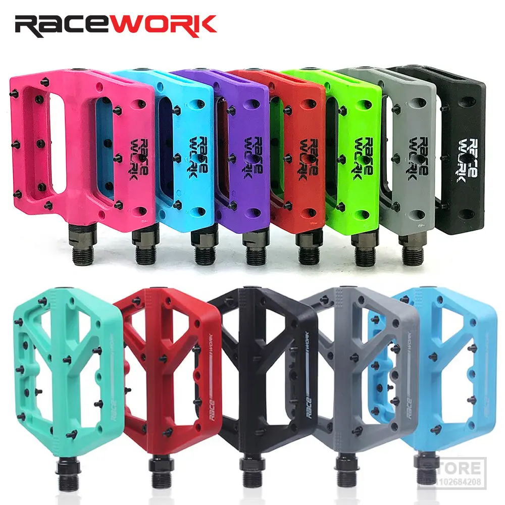 

Нескользящая велосипедная нейлоновая педаль Racework, Большая ширина, подшипник XC Speed Drop DH, аксессуары для внедорожников AM