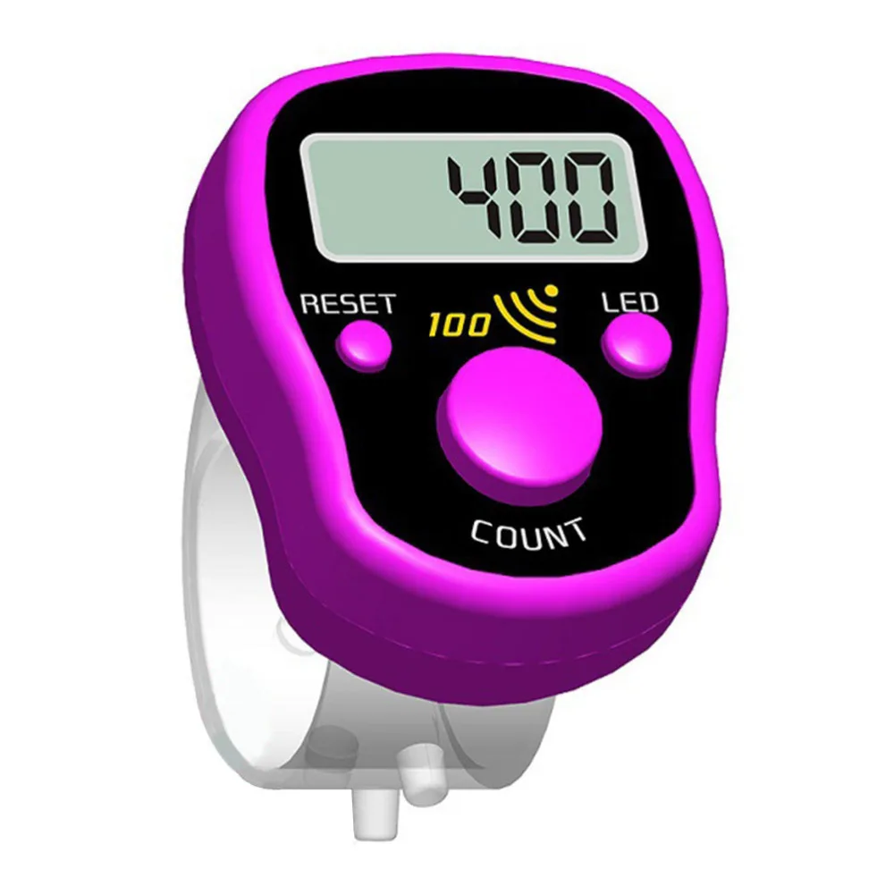 LED Electronic Finger Clicker Tally Counter Golf Lap Counting