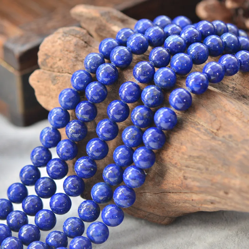 Lapis Lazuli Beads - 8mm Round AA Grade  (Smooth & High Polished for  Jewelry Making)