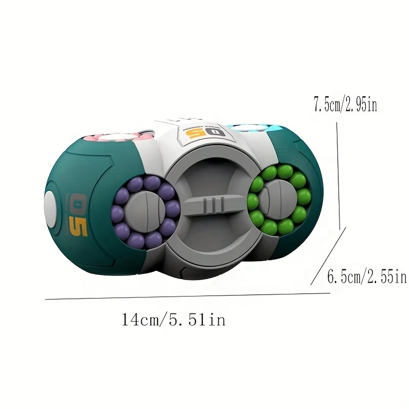 Challenging 3D Cylindrical Cube Puzzle Toy with Vibrant Beads - Magic Bean Gyro Spinning Slider Game,Ideal for Adults & Teens