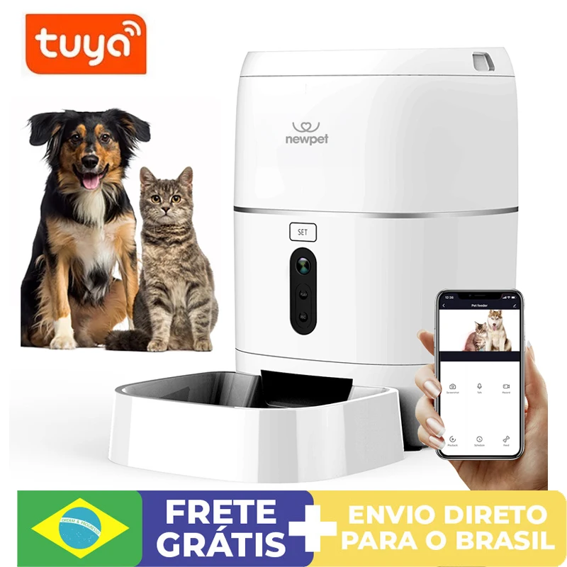 6l Large Capacity Pet Automatic Feeder Smart Voice Recorder Tuya App Control Timer Feeding Cat