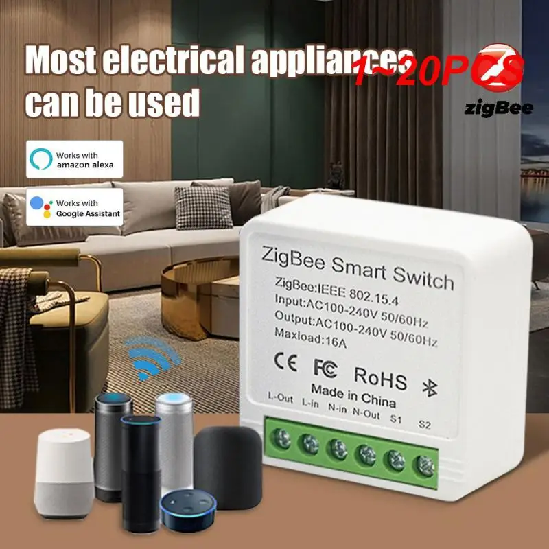 

Умный выключатель Zigbee с Wi-Fi, 10 А, 1-20 шт.