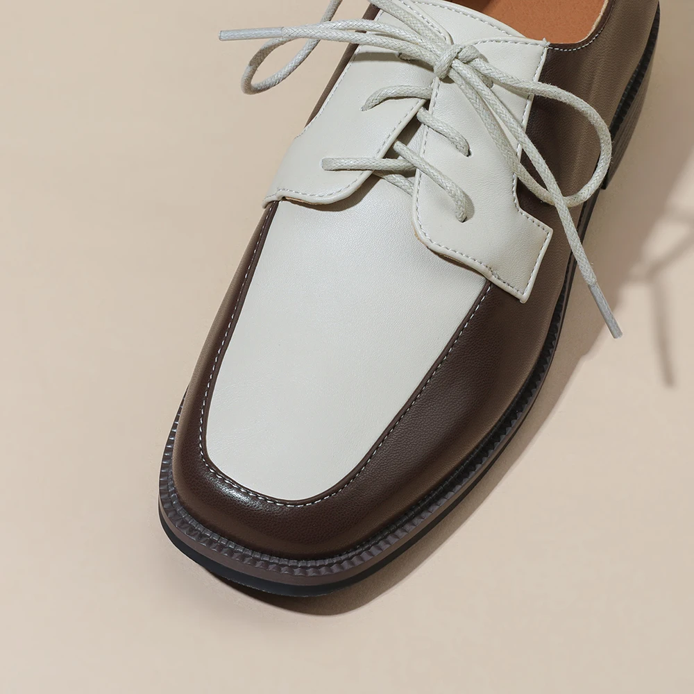 Women Oxford Shoes Leather Mary Jane Shoes Women Slippers Sandals British Style Women Lace Up Oxfords Spring/Autumn Brogue Flat Shoes
