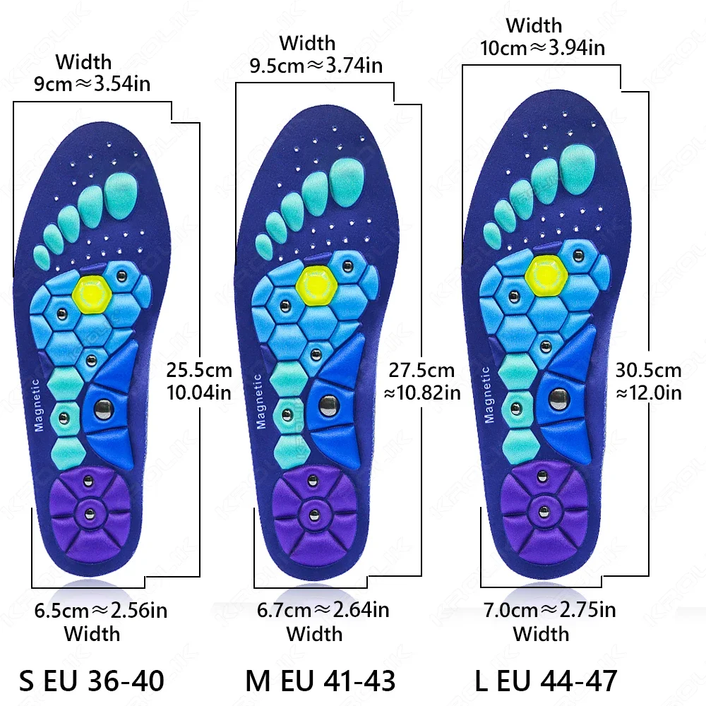 Massage Insoles 1 Pair Magnetic Insoles Massage Inserts Footwear For Men Women Breathable Orthopedic Shoes