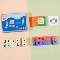 Fun Letter Spelling English Words Wooden Blocks Flash Cards Game Parent-Child Interaction Montessori Educational Language Toys 2
