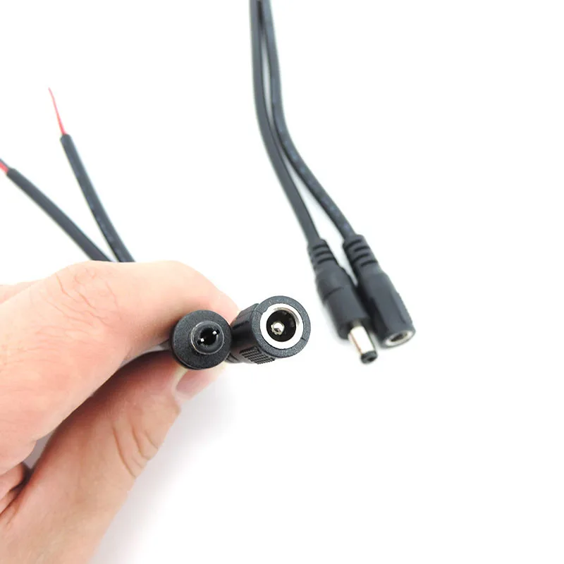 18awg 7A DC 남성 여성 전원 공급 장치 커넥터 케이블 와이어 5.5x2.1mm 5.5x2.5mm LED 스트립 라이트 카메라 용 구리 코드 2.1mm 2.5mm