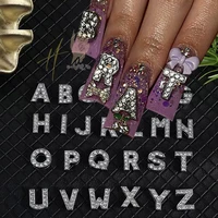 3D Letter Nail Charms Luxury Alloy Alphabet Rhinestones Nail Art Acrylic Tips Decoration Accessories 1