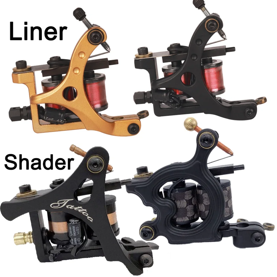 プロフェッショナルタトゥーコイルマシンタトゥーライナーとシェーダー