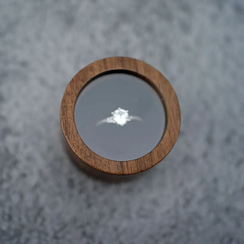 Wood Wedding Ring Case Box Natural Walnut Wooden Jewelry Display Box Organizer Earring Rings Holder Gift Packaging Boxes 5