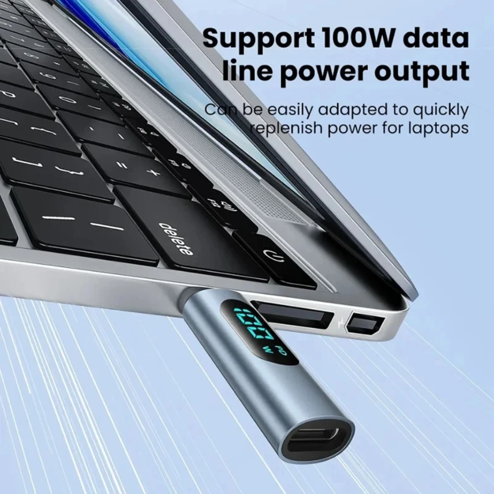 NNBILI 100W USB 타입 C-USB C 어댑터 LED 5A 고속 충전 OTG 컨버터 (맥북, 아이패드 프로, 아이폰17, 노트북용)