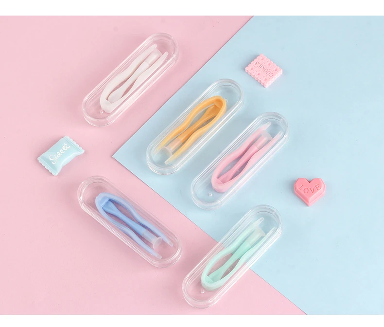 Contact Lens Case Clip Stick Tweezers Combination Box Piece Clip Set