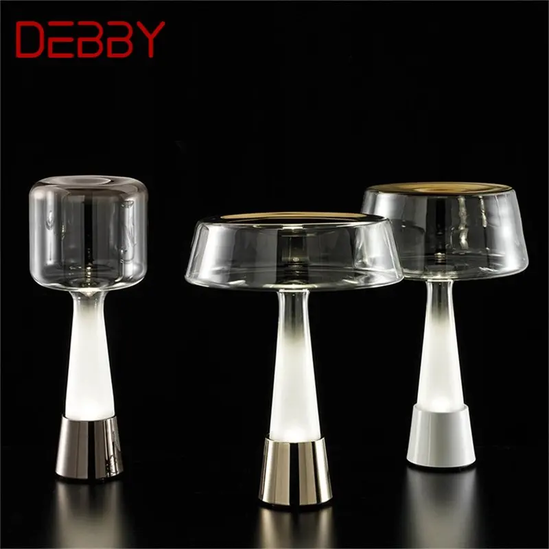

Современная настольная лампа DEBBY, роскошный стеклянный прикроватный гриб, настольная лампа для дома, гостиной, спальни, Декор