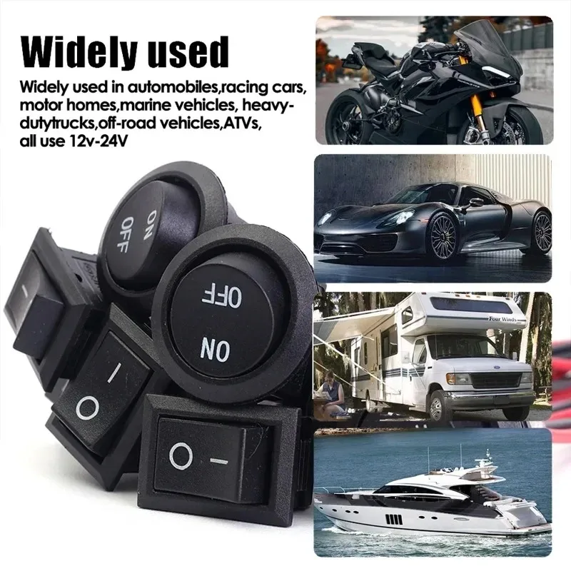 20MM Toggle Switch ON-OFF 2 Pin Rocker Switch with 16CM Pre-Wired Terminals 12V/24V Power Switch for Marine Boat Car Motorcycle
