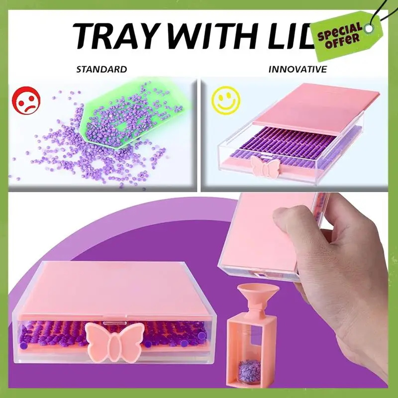 12-Pack Trabricks Stackable Diamond Art Trays With Lids