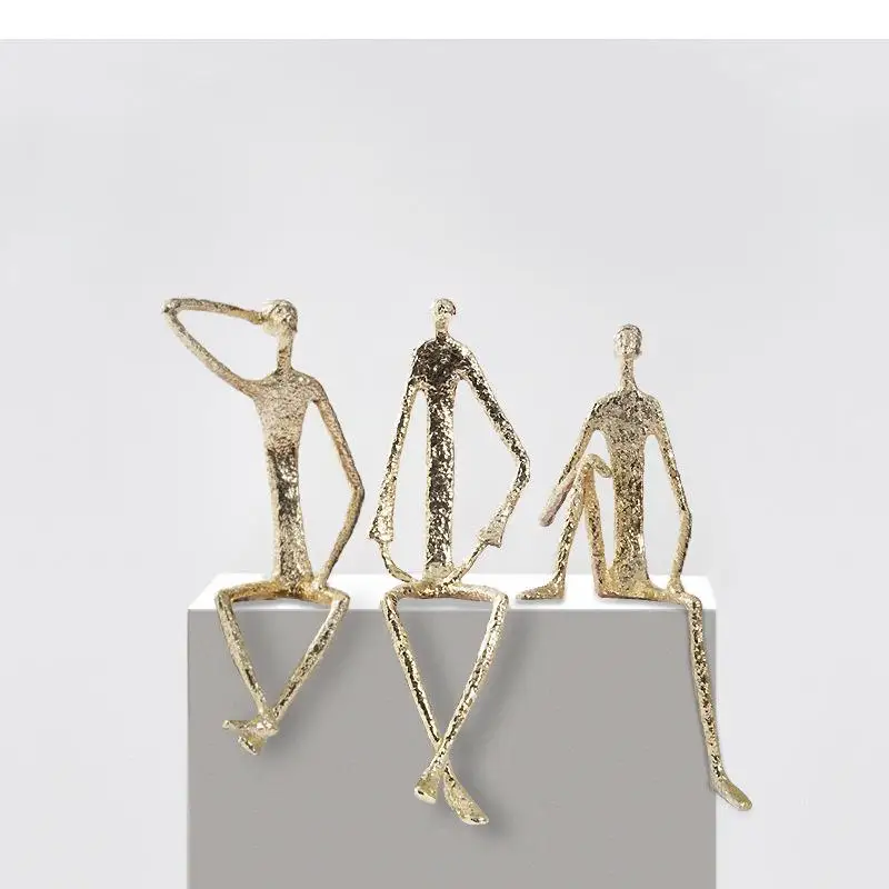 

Новый дом чугунная абстрактная Фигурка Скульптура орнамент Золотая ручная работа Гостиная Офис обучение Декор Креативные украшения