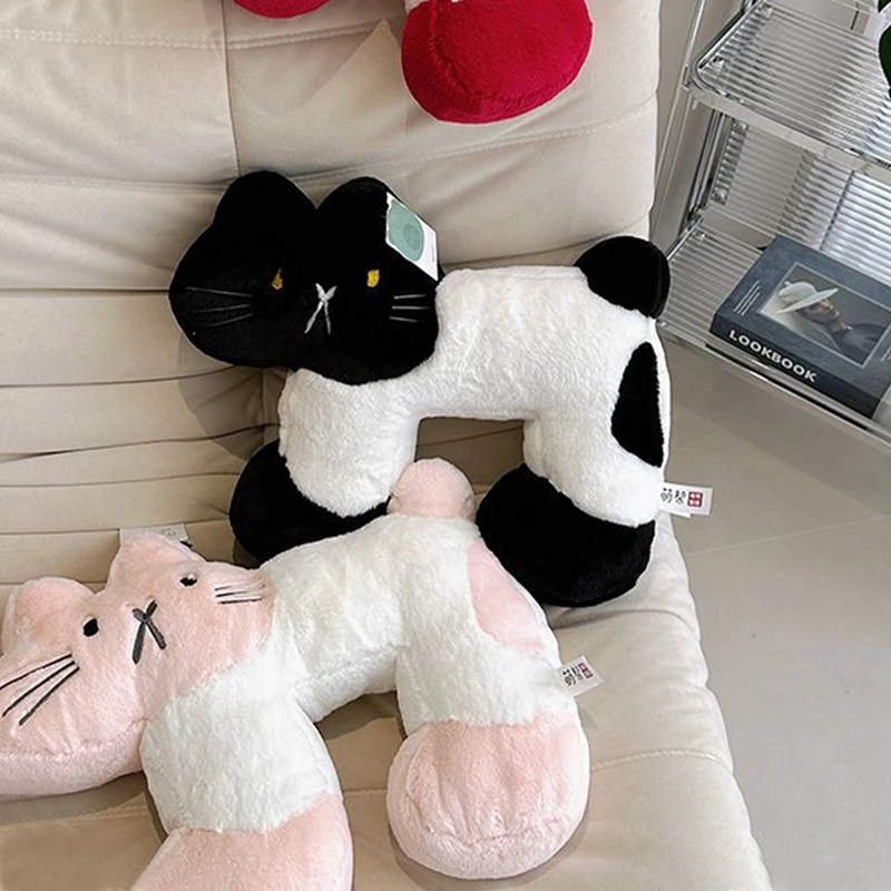 Kawaii Cat Cushion Stuffed Neck Pillows Cute Decorative Cat Cushions Cartoon Sofa Office Neck Rest Cushion Home Decor쿠션 4