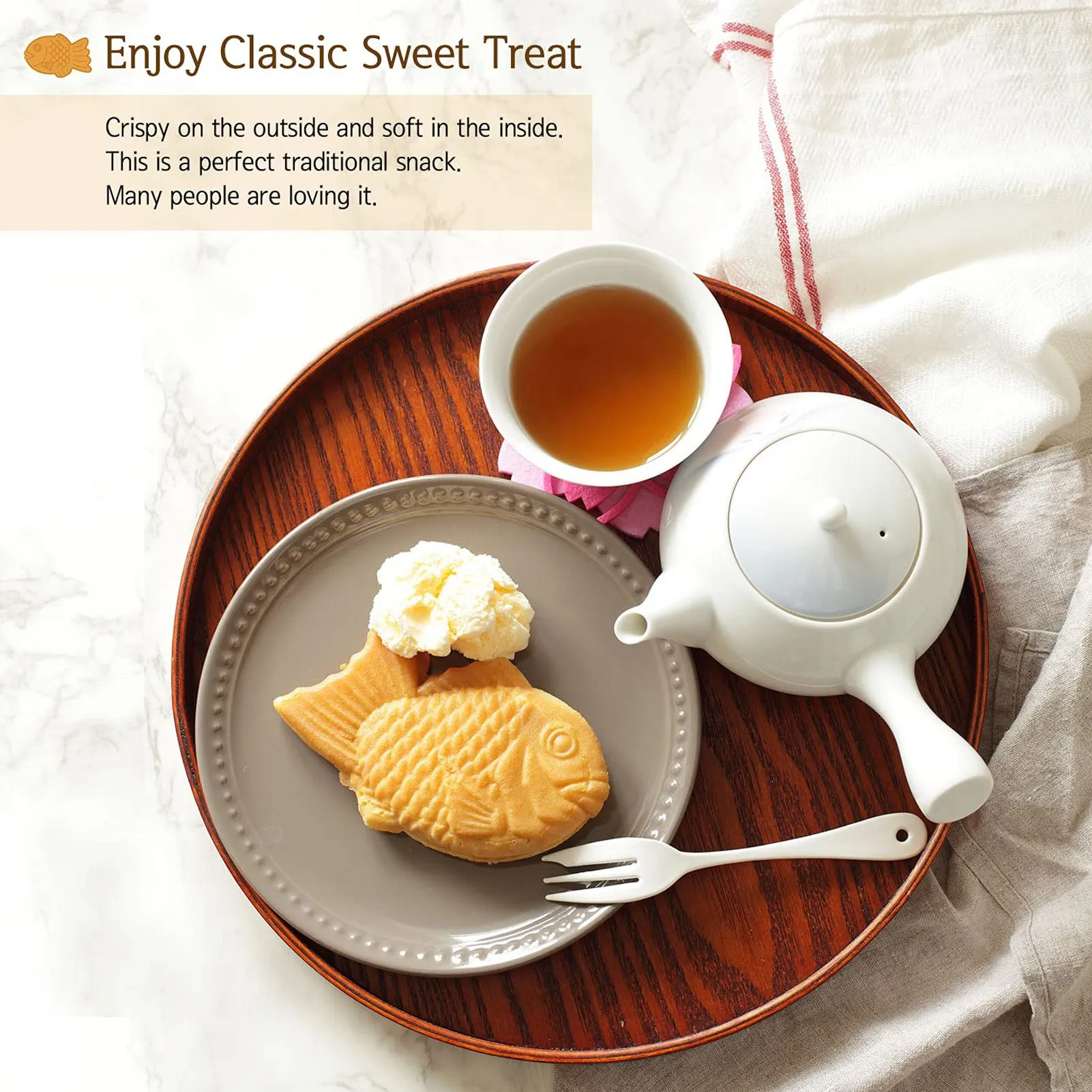 Baking Mould Cake Waffle Maker Taiyaki Fish Shape Non Stick Double Baking Pan