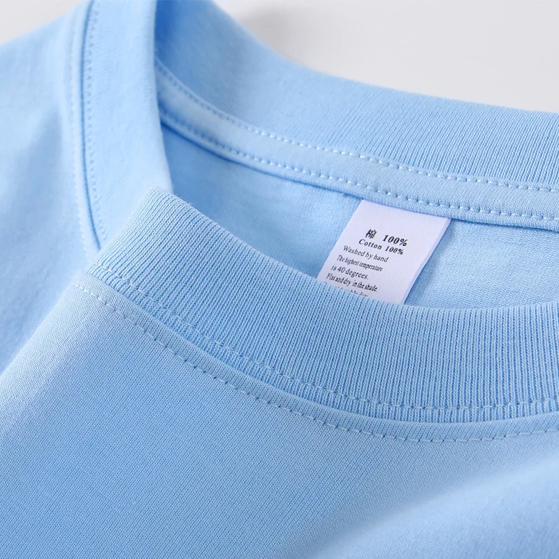 Men T Shirt 220g 100% Cotton Casual Round Neck Plus Size