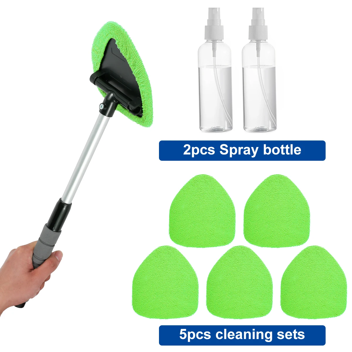 Car Windshield Cleaner Brush Extendable Windshield Cleaning Tool 180°  Rotating Head Telescopic Anti-fog Auto Window Cleaning Kit - AliExpress