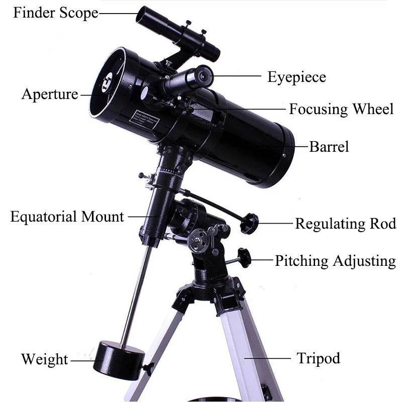 HD 500 Times F1000114EQ Reflective Astronomical Telescope with CG3 Equatorial Mount Deep-space Observation Reflective Telescope