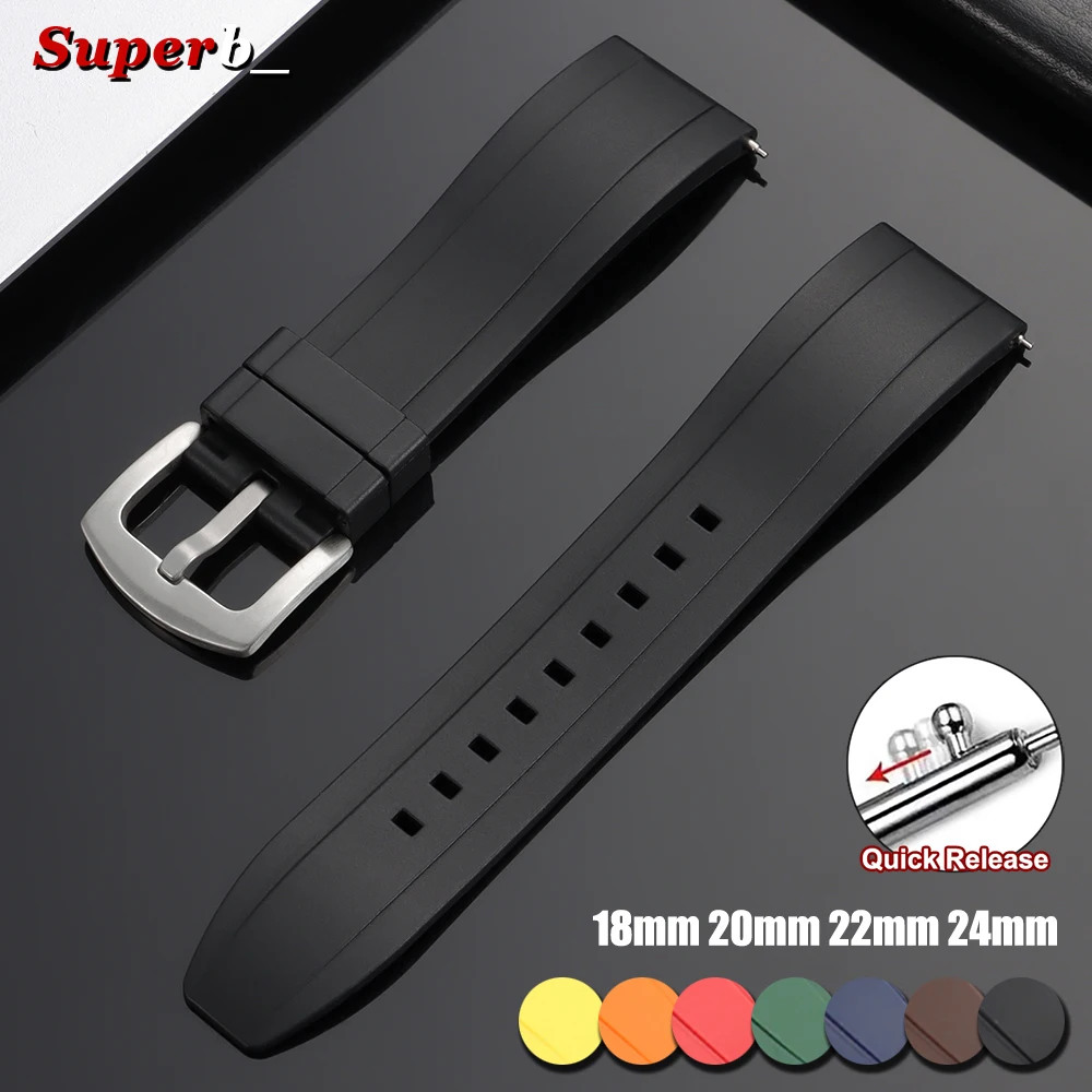 Quick Release Waterproof Silicone Sports Watch Strap - Universal Replacement Wristband