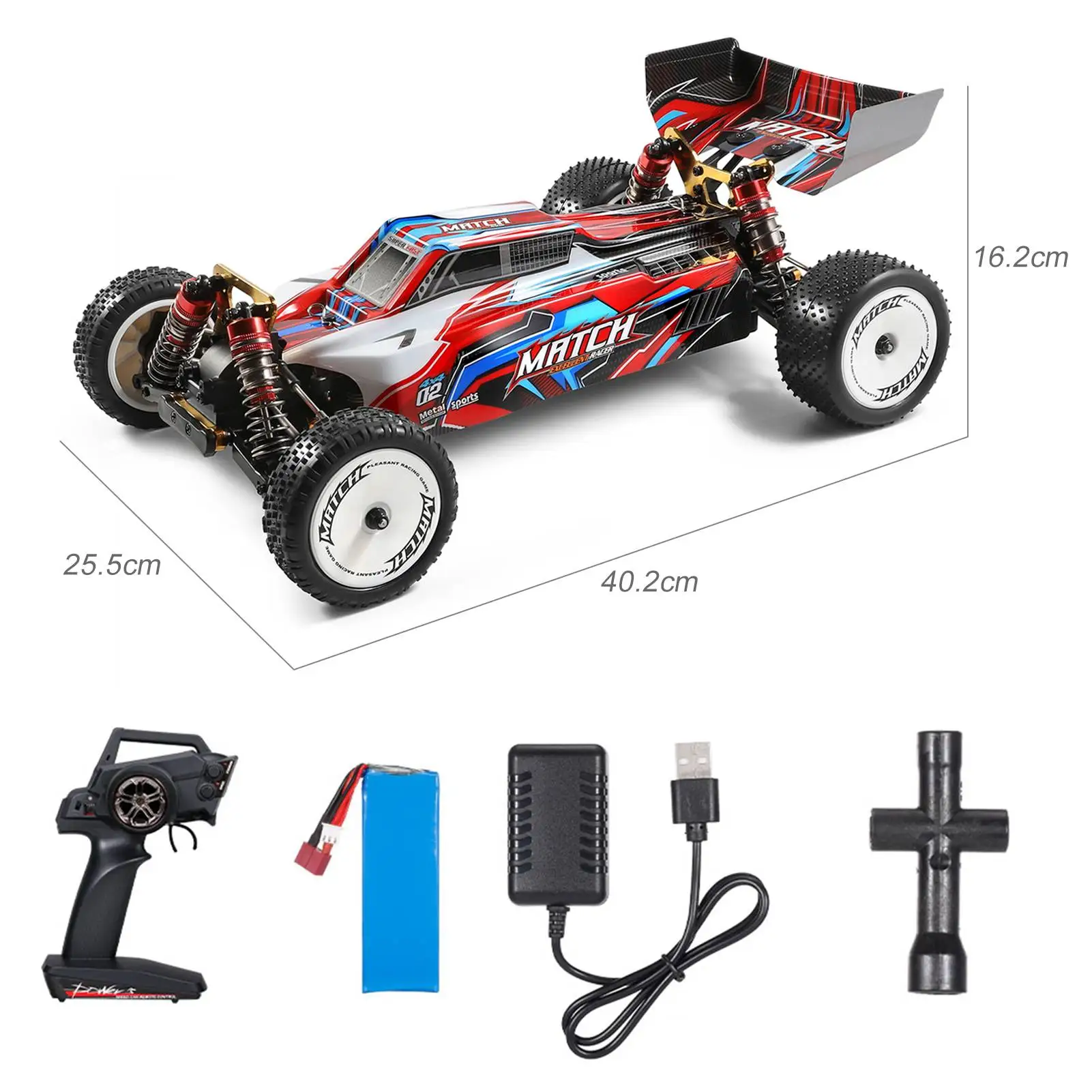 Coche RC wltoys Match Racer 104001 4x4 1:10 Metal Buggy (45km/h)