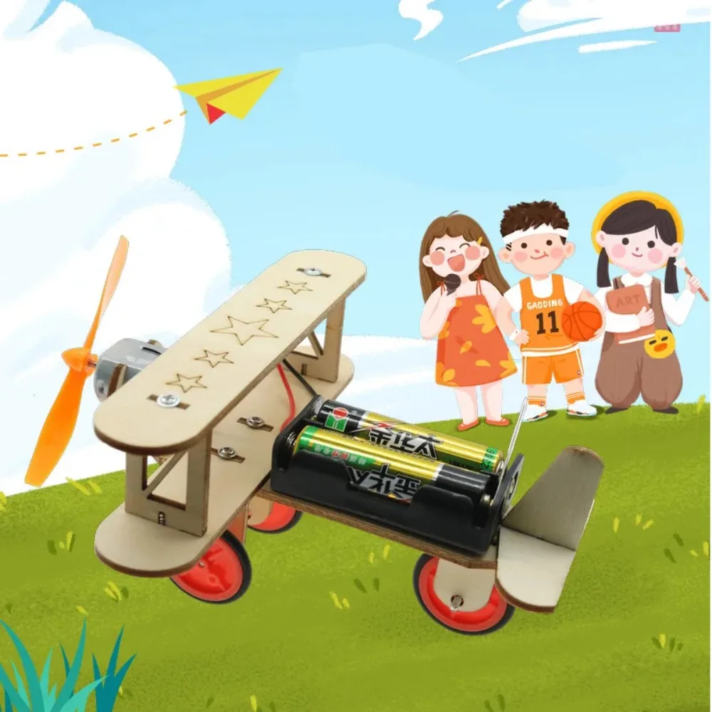 

Wooden Airplane Mode Creative 3D Educational Experiment Kits DIY School Projects Assembly Model Kits Kids