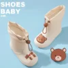 Children's Rain Boots Anti-Slip Bear Cartoon Waterproof Toddler Baby Boys Girls Shoes Elastic Mouth Easy to Put on And Take off