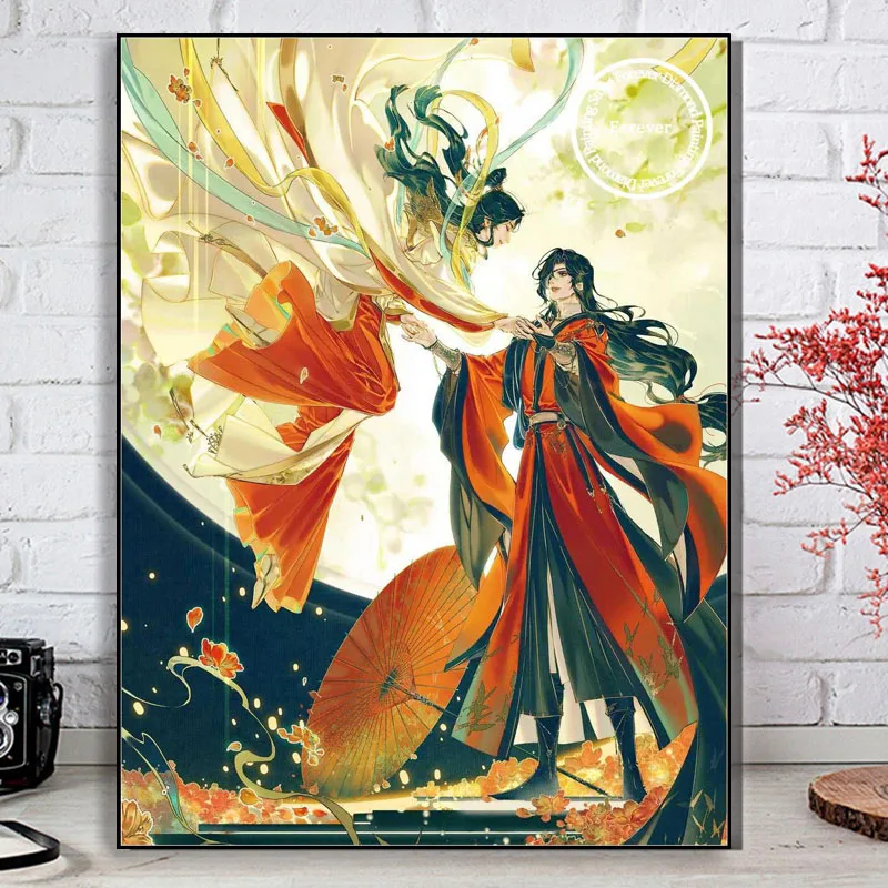 DIY 천국 공식의 축복 애니메이션 전체 다이아몬드 페인팅 HuaCheng/xie Lian 크로스 스티치 자수 그림 모자이크 홈 장식