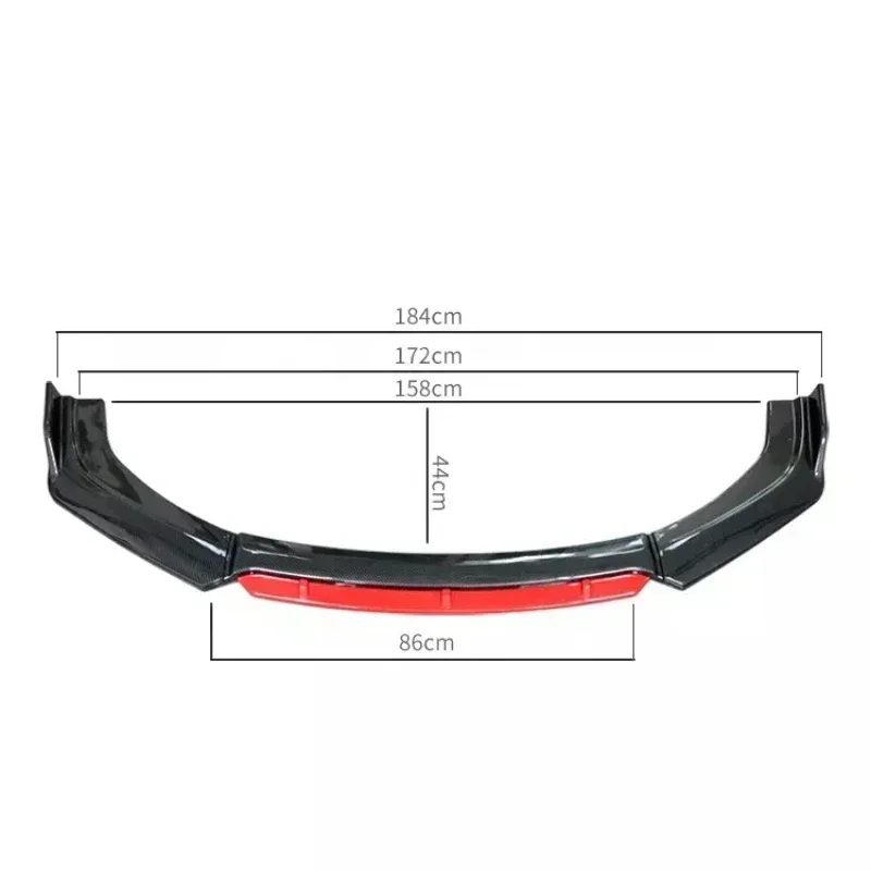 ABS Plastic Car Front Bumper Lip Body Kit Spoiler Splitter Diffuser