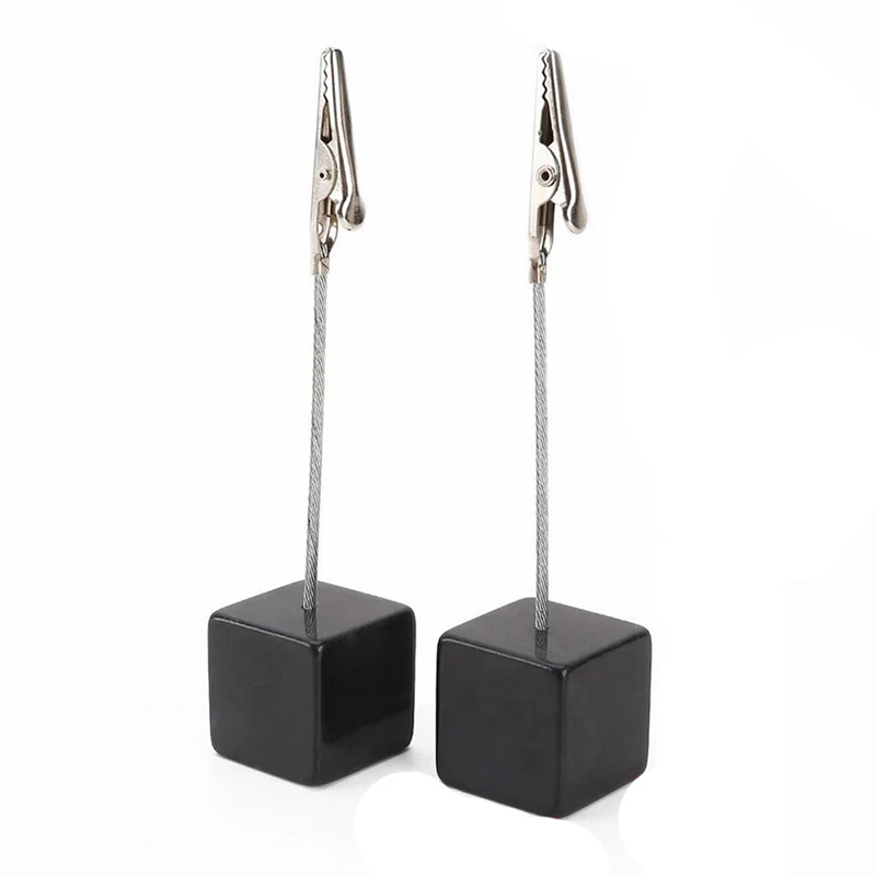 

Card Holder Square Memo Holder Card Clip Photo Office Holder Note - 20 Pieces (Black)