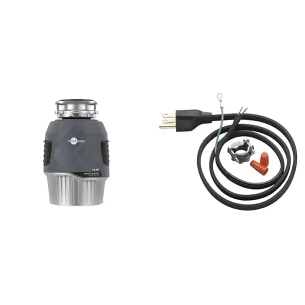 1HP Advanced Series Continuous Feed Food Waste Garbage Disposal Gray SoundSeal Technology Power Cord Kit UL Listed Clamp