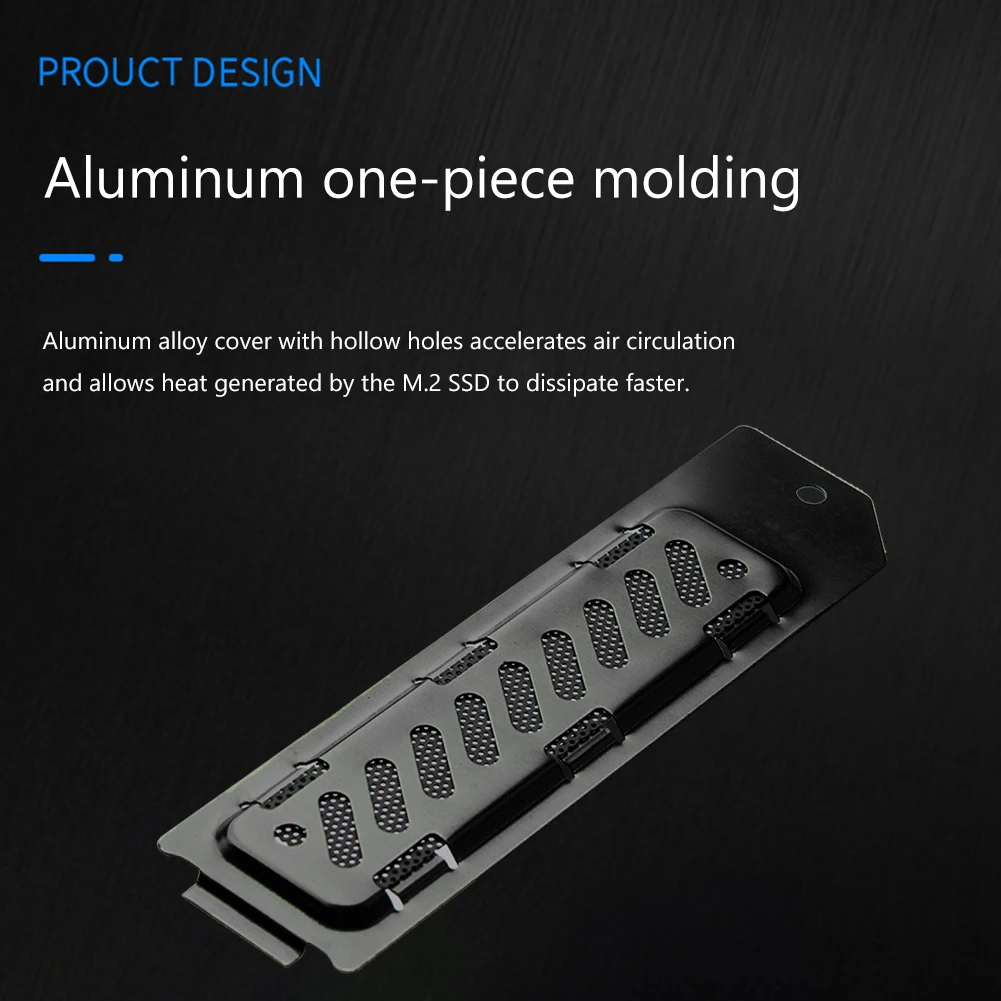 For PS5 Slim SSD Heatsink Cover SSD Cooler Dust Cover M.2 NVMe 2280 Solid State Drive Expansion Slot Breathable Hole Aluminum
