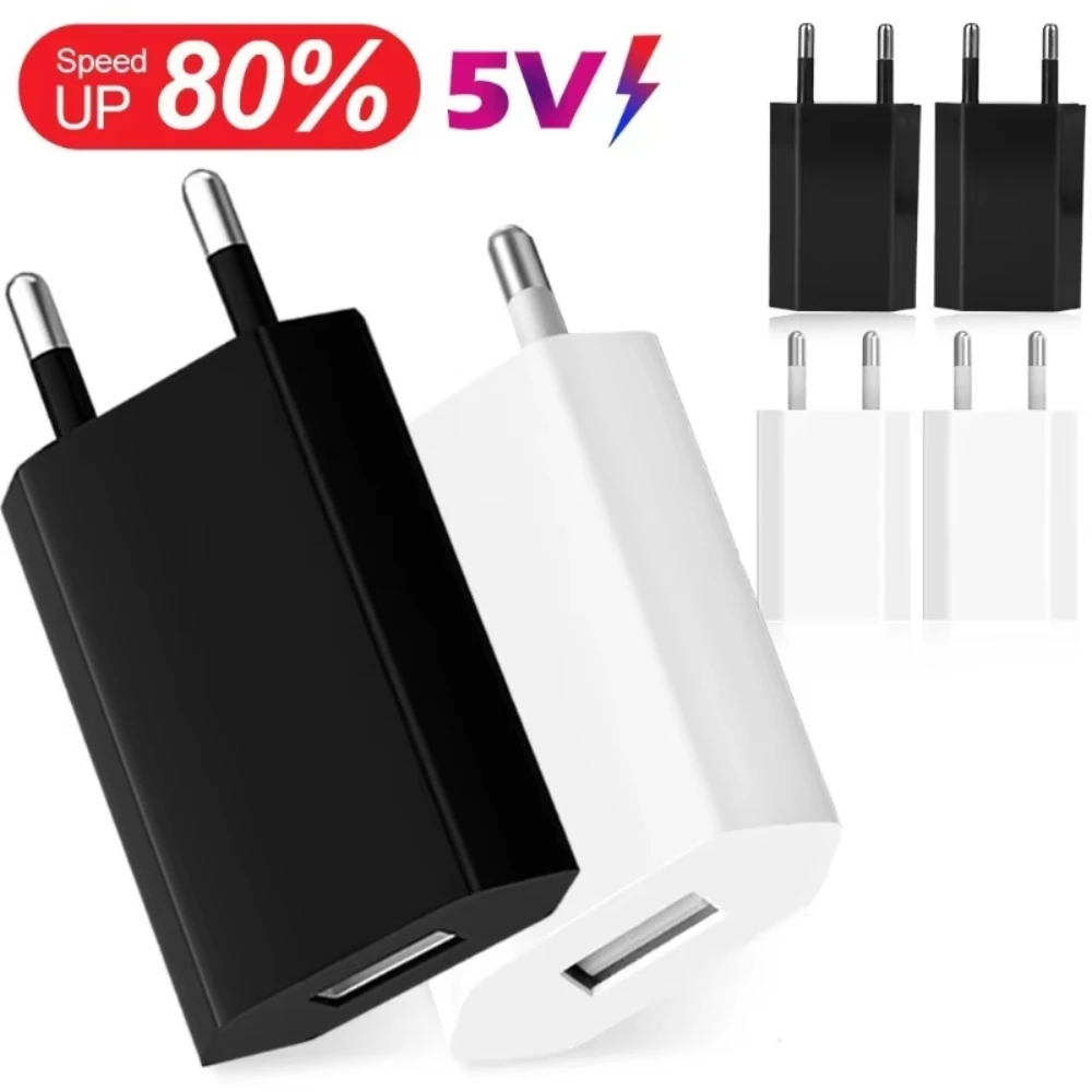 NNBILI 5/1Pcs Universal 5V 1A EU Plug USB Wall Charger For iPhone iPad Samsung Xiaomi Redmi Huawei Google Charger Power Adapter Best Sellers In Phones Accessories