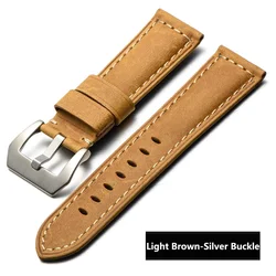 Premium Quick Release Leather Strap - Genuine Retro Leather Band for Huawei GT5 Pro 46mm (Light brown-S)