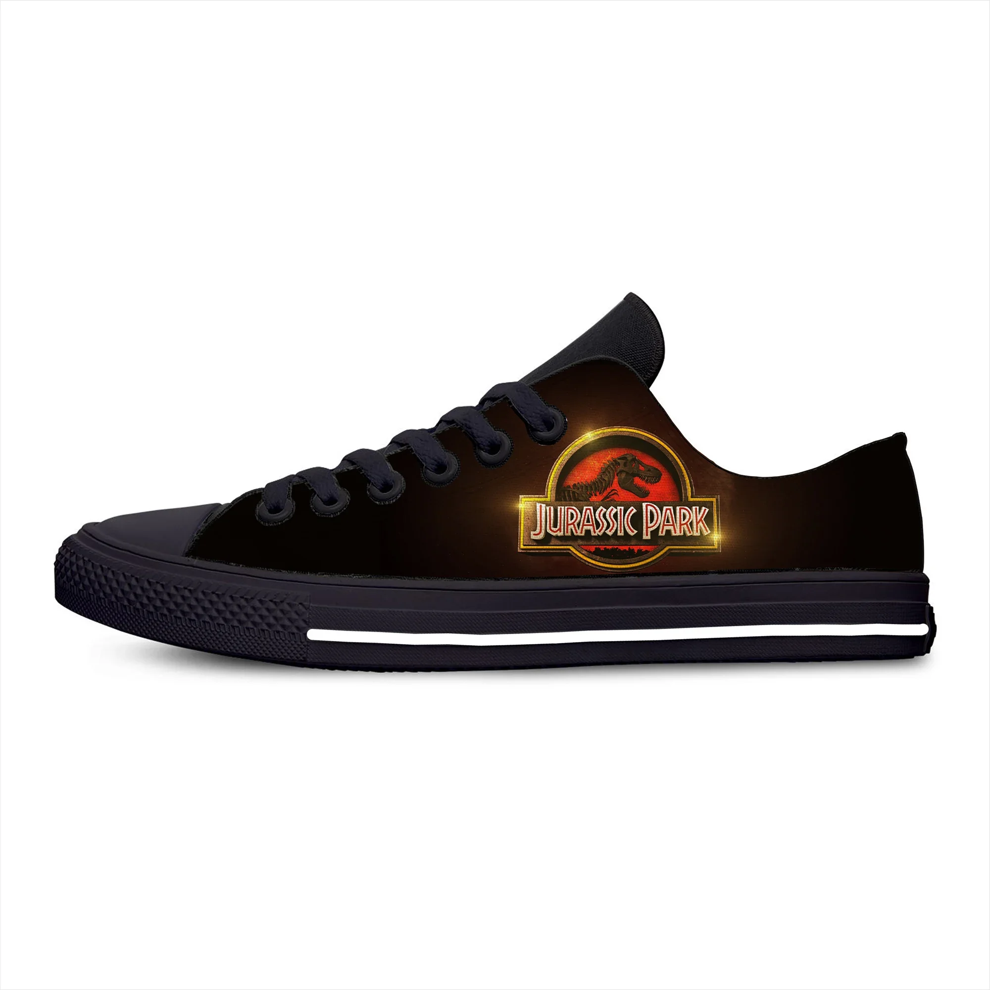 Hot Jurassic Park Movie Dinosaur Anime Cartoon Funny Casual Cloth Shoes Men Women Classic Sneakers Low Top Casual Board Shoes