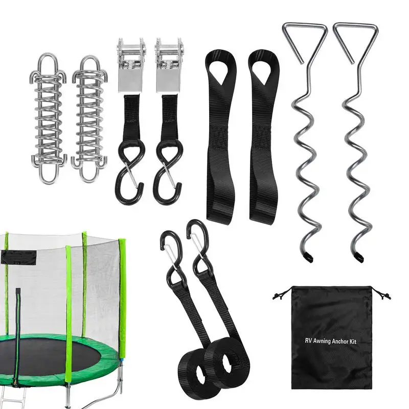 Awning Straps Stakes RV Tent Awning Tie Down Straps Stakes All Weather Waterproof Trampoline Tie Down Tools for Camping Sports furniture moving straps wrist forearm forklift lifting moving straps for carrying furniture transport belt rope heavy cord tools