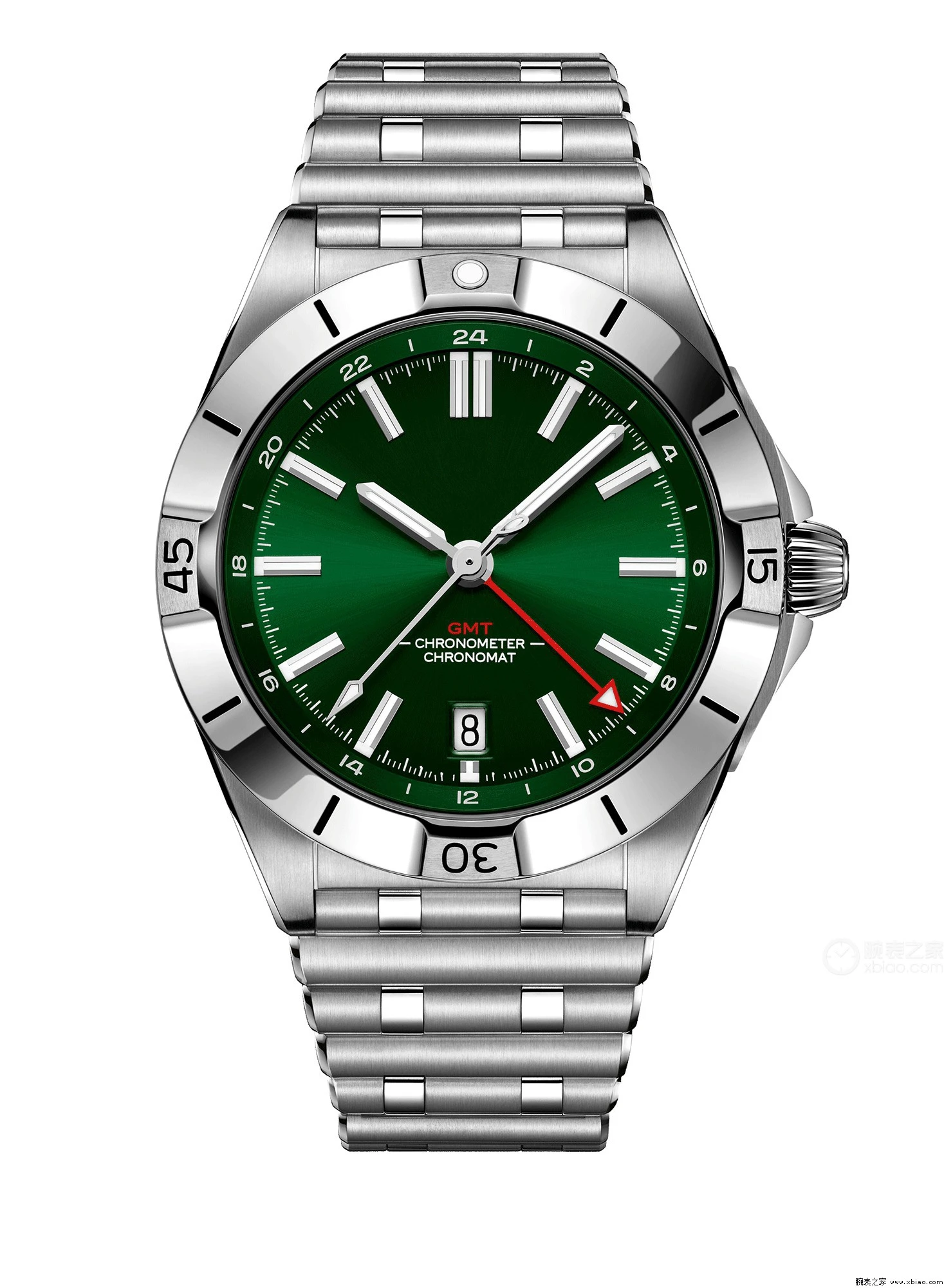 

2023 New Mens Automatic Mechanical Watch 904L Stainless Steel GMT Chronomat Super-LumiNova Green Blue Watches