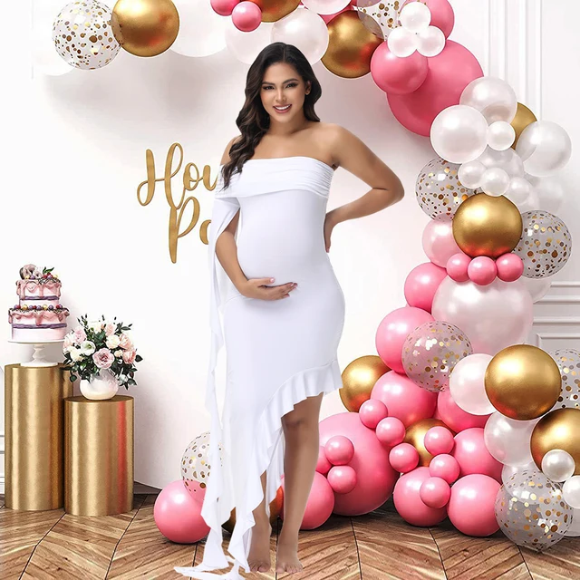 Payton One-Shoulder Wavy Sleeve Maternity Dress 4