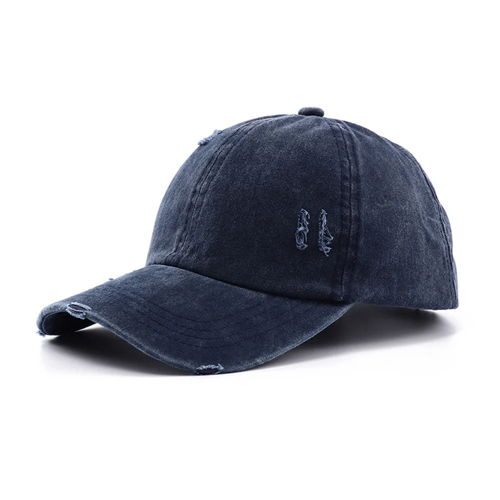 Baseball Cap Leopard Print Vintage Washed Cotton Baseball Cap Women Hip Hop Ponytail Messy Buns Outdoor Sport Hats Accessories