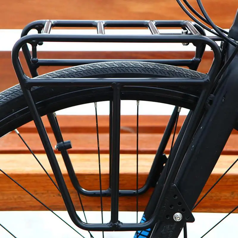 Bicycle Luggage Carrier Cycling Cargo Rear Rack Luggage Touring Carrier Racks Easy-to-Install Front Pannier Rack Stand Footstock