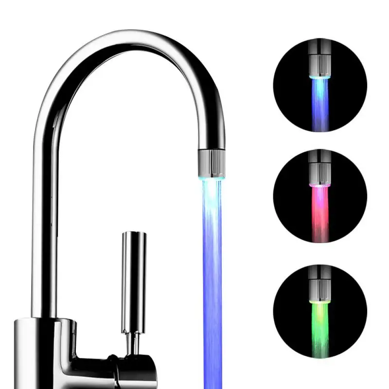 LEDTemperatureSensitive3ColorLightupFaucetKitchenBathroomGlow