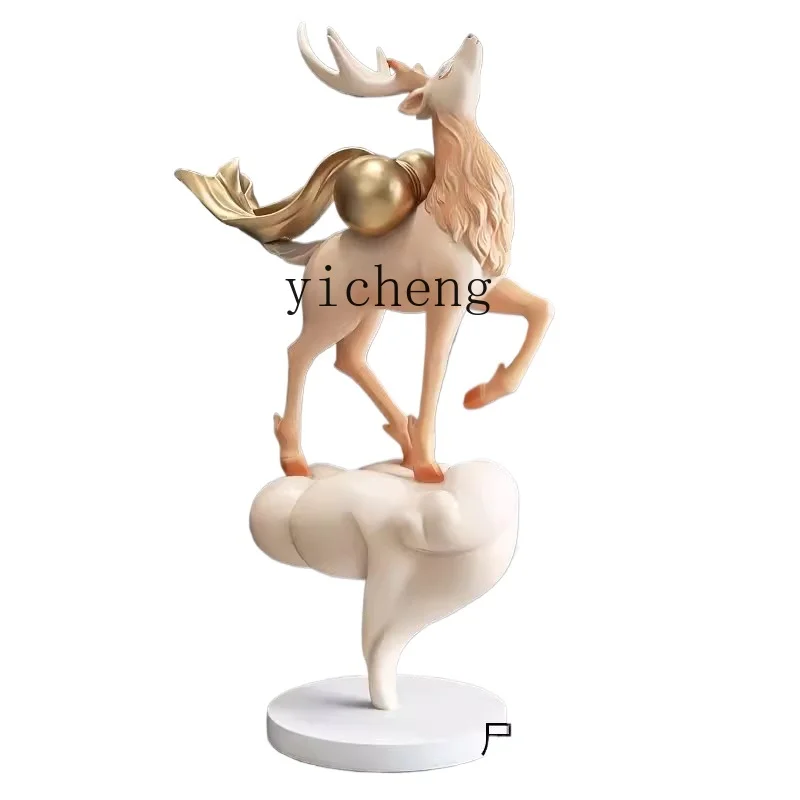 

Tqh Large Elk Living Room Floor Stand Decoration Entry Luxury Home Decorations Hallway