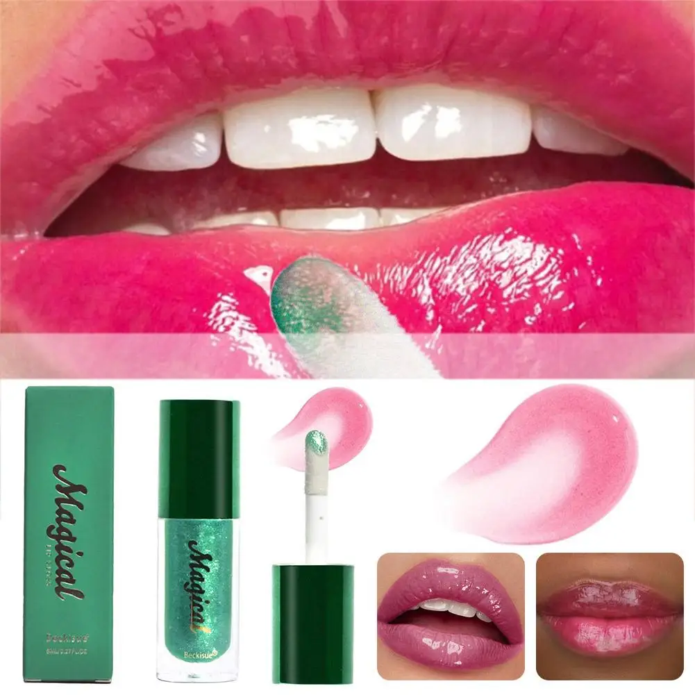 Beckisue lip oil and lip gloss change color, green lip lip warm brightens gloss moisturizes plumping and gloss glass lip X1K7