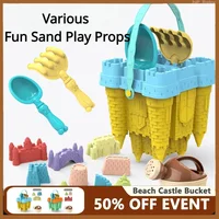 Beach Castle Bucket, Play Sand Set Toys, Sand Scoop, Children Summer Toys Sand Toys Sands Box for Kids Outdoor Family Funny Gift 2