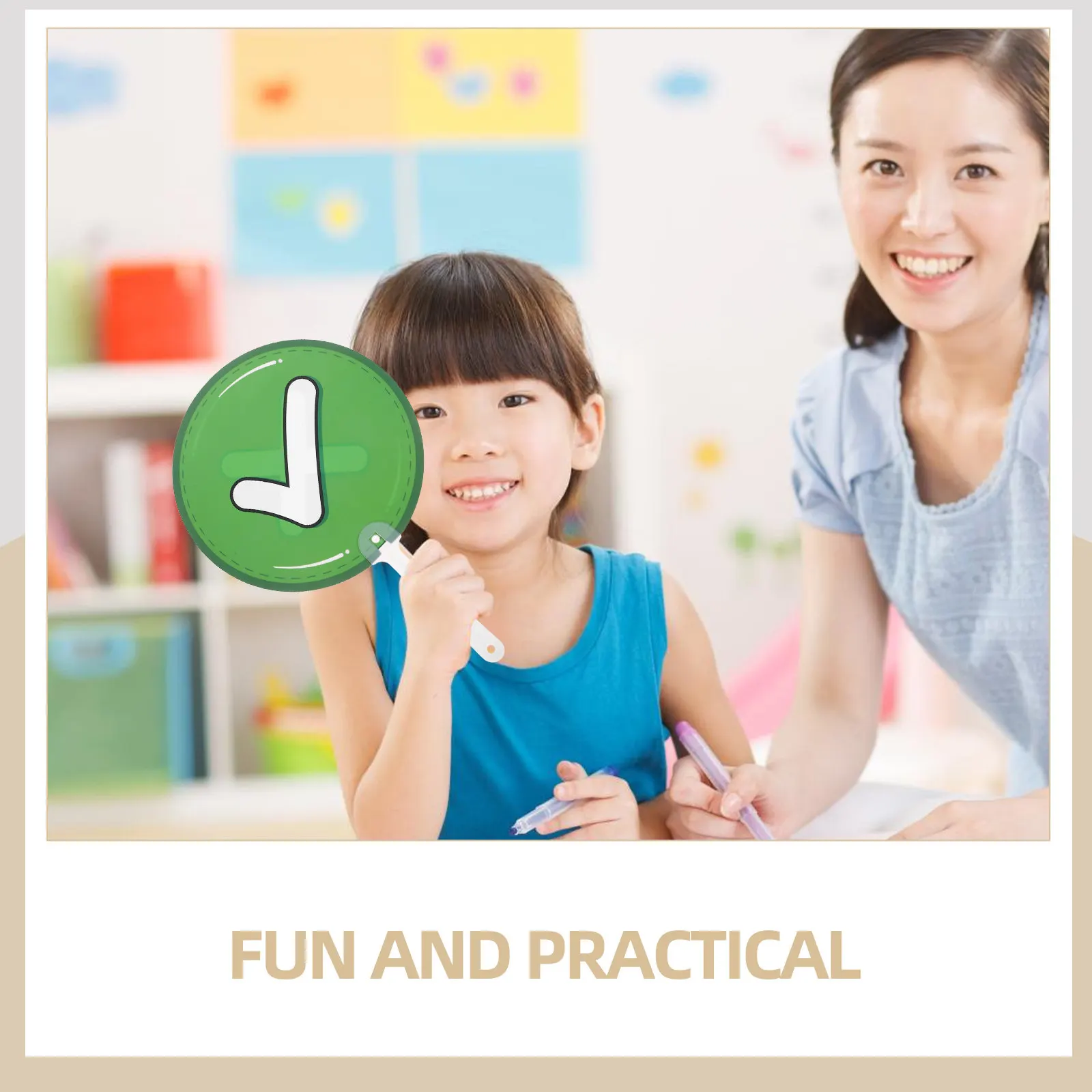 10Pcs 양면 휴대용 교실 투표 패들 보드 학생 피드백 플라스틱 교육 도구