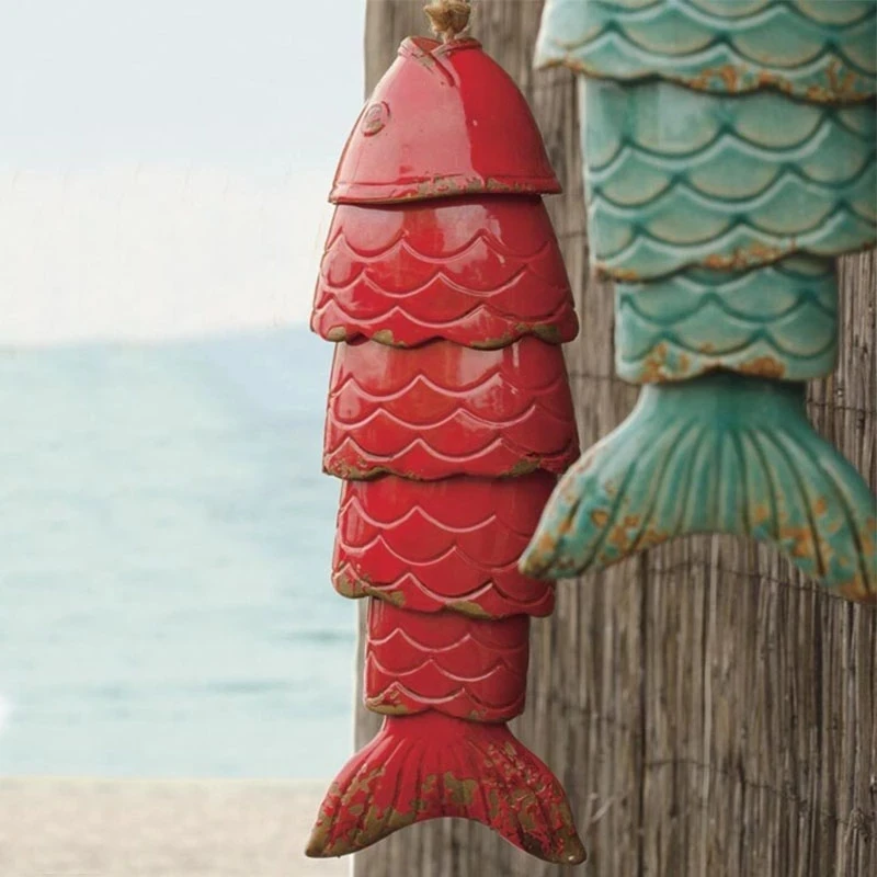 Colored Koi Fish Wind Chime Outdoor Resin Chimes Pendant Christmas Gift Garden Decoration outdoor wind chimes