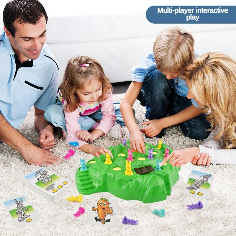 9Pcs Rabbit Trap Puzzle Toy Children's Dual Play Multiplayer Board Game Competition Parent Child Interactive Strategy Game